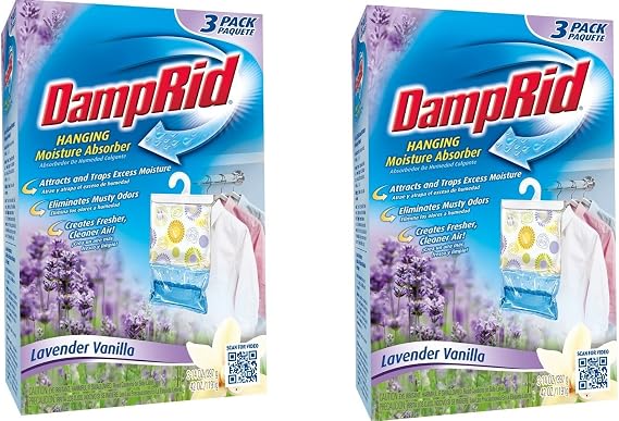 DampRid FG83LV Hanging Moisture Absorber Lavender Vanilla BzAeeM, 2Pack (3 Pack, Lavendar)