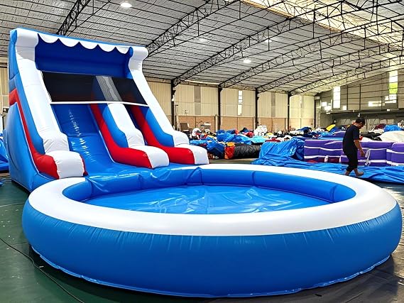 Commercial Water Slide for Adults (Without Blower)(Heavy Duty PVC&Big Splash Water Pool) 24FT(L) Inflatable Adult Water Slides for Backyard,Giant Water Slide for Backyard Party-24x13x12ft