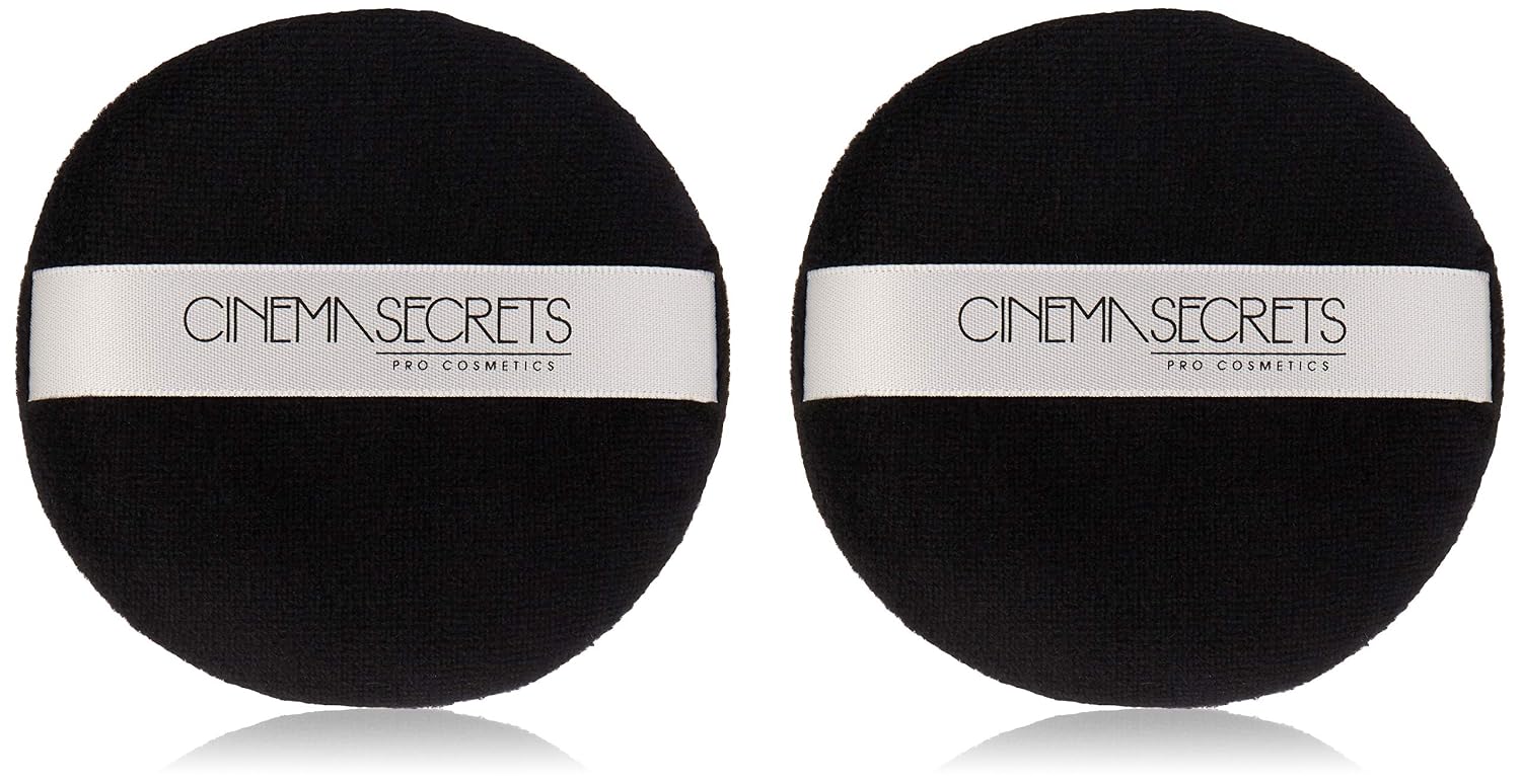 Cinema Secrets Deluxe Powder Puff With Strap, Black, 2 Count