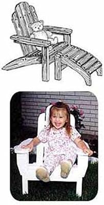 Woodcraft Project Paper Plan To Build Childs Adirondack Chair With Footrest - Material Not Included