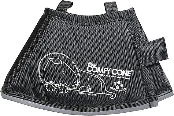 All Four Paws Comfy Cone Pet Cone for Dogs, Cats, X-Small, Black - Comfortable Soft Dog Cone Collar Alternative for After Surgery, Wound Care, Spay, Neuter - Dog and Cat Recovery Elizabethan-Collar