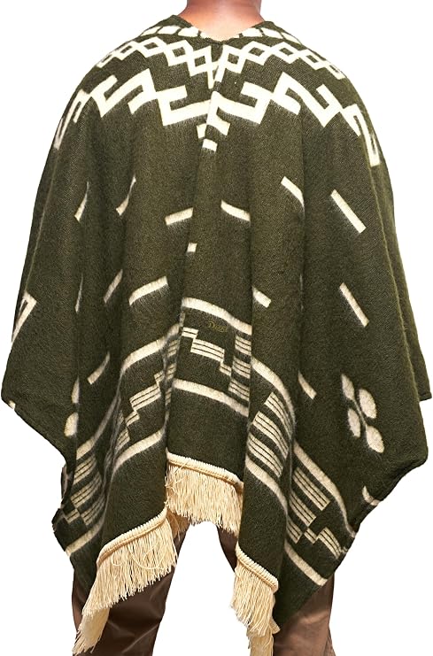 DAVLINA, Clint Eastwood, Alpaca Wool Poncho: Western Style, Unique and Handmade in Ecuador. Thick, Warm and Soft Wool Poncho