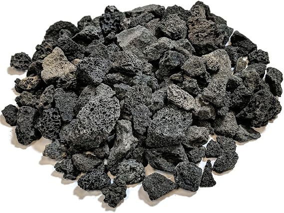 Midwest Hearth Lava Rock for Fire Pits and Gas Log Sets, Black 5/8" to 1-1/2" (10-lb Bag)