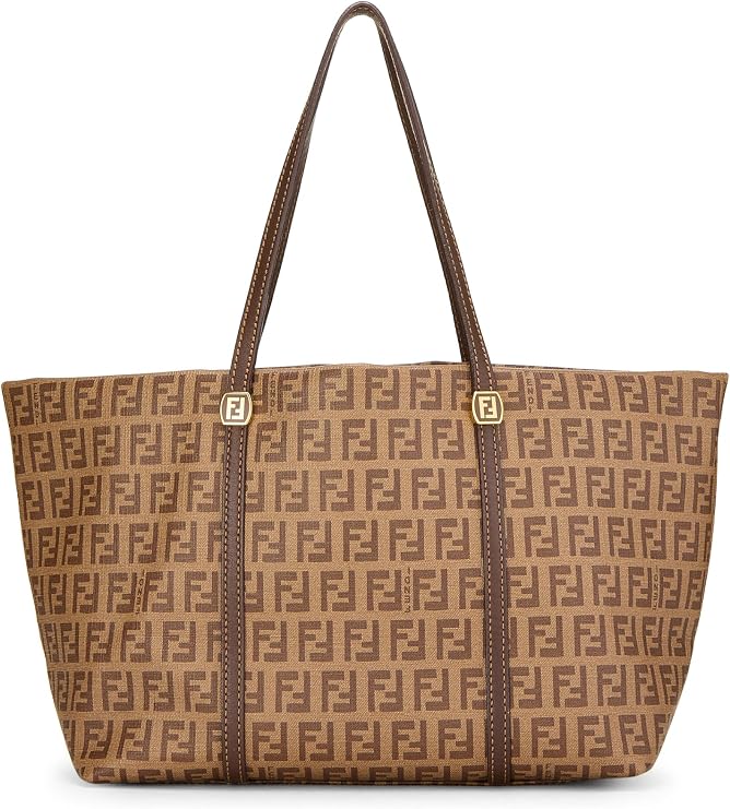 Pre-loved Brown Zucchino Coated Canvas Tote Small, Brown