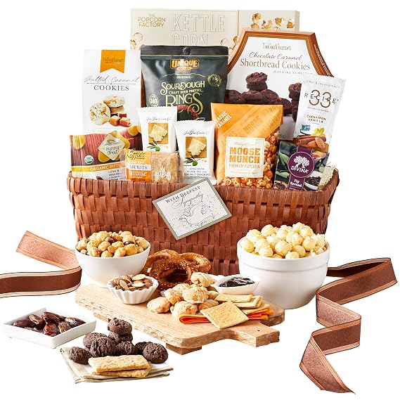 GreatFoods Premier Sweets & Treats Supreme Gift Basket, Sympathy Ribbon