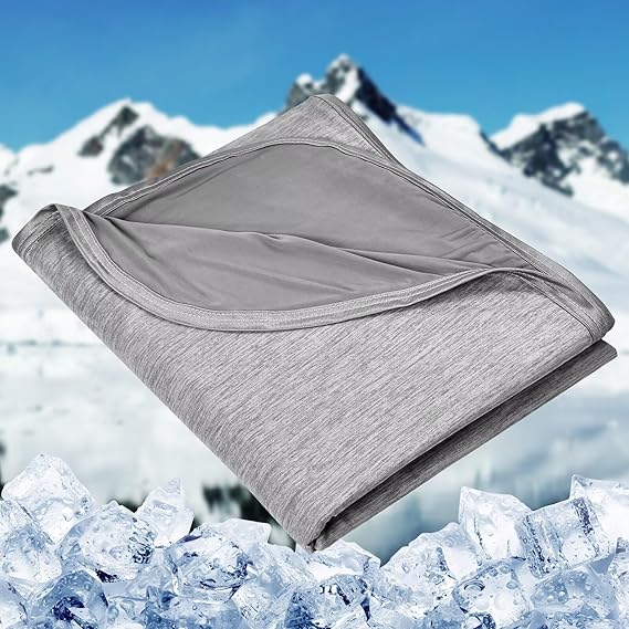 HOMFINE Cooling Blanket for Hot Sleepers Twin Size, Grey 60"x80"