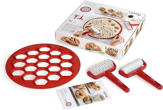 Lekue 0200130SURM017 Mini Pie Kit, Red