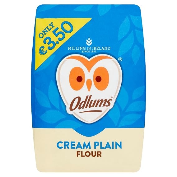 Odlums Cream Plain Flour, 1Kg (2.2 lbs), Milled & packed in Ireland