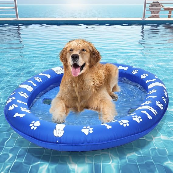 Dog Pool Float Inflatable Pool Floats for Small Medium Large Dogs Up to 65lb Summer Dog Raft for Lake River Pool