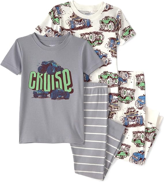 Carter's Baby and Toddler 男児用 ぴったりフィット コットンパジャマ 4点