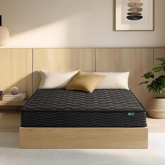Zinus BASIC Pocket Coil Mattress, Double, Thickness 5.9 Inches 15 cm, 660 Coils, Breathable, Relatively Firm, High Durability, Compression Packed, Bed, Black | Japan Authentic Product BASICP6