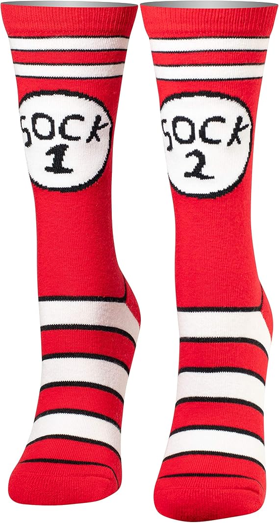 Cool Socks - Sock 1 Sock 2 Novelty Funny Cool Crew Socks, Size Medium