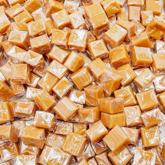 CARAMEL SQUARES Candy 1 lb Anti Melt Pack, Individually Wrapped (64 Pieces), Soft and Chewy, Classic Milk Flavor, Bulk