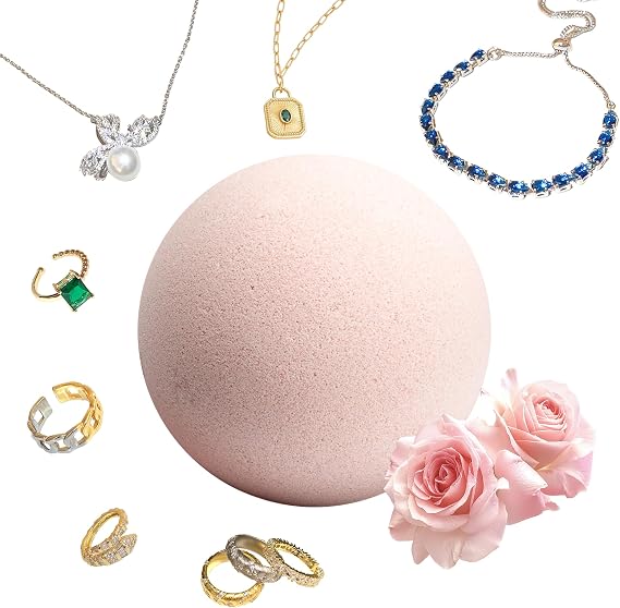 Jewelry Bath Bombs for Women with Surprise Rings, Necklaces Bracelets Inside,Handmade and Perfect for Gift,Large 4.23 oz, Adjustable Size