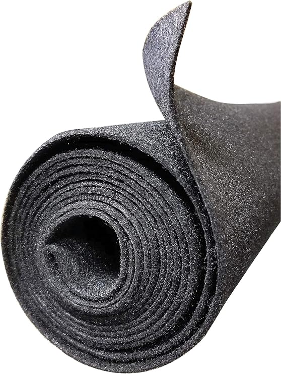 Polymat 3ft x 48" Wide 3'x4' Grey Charcoal Felt Fabric Carpet 1 Yard Roll, Extremely Durable; Stands up to Heavy use Latex Backed Easy to Cut, fit, and Mold to Desired Shape or Size.