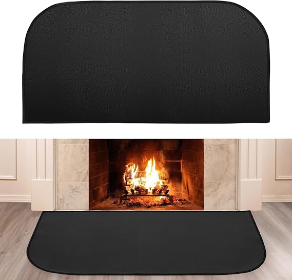 INNO STAGE Fireplace Rugs Blanket Fire Resistant 20 X 40 X 0.04 Inch | D Shape, Fire-proof Hearth Mat Carpet, Protector in Front of Stove, Decks, Indoor, Outdoor, Fire Pit, Grill&Floor
