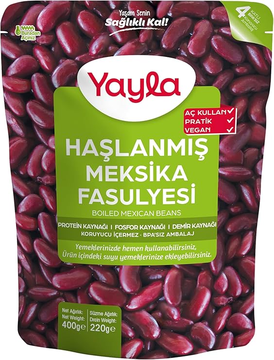 yayla Haşlanmış Meksika Fasulyesi, 400 g Tekli Paket