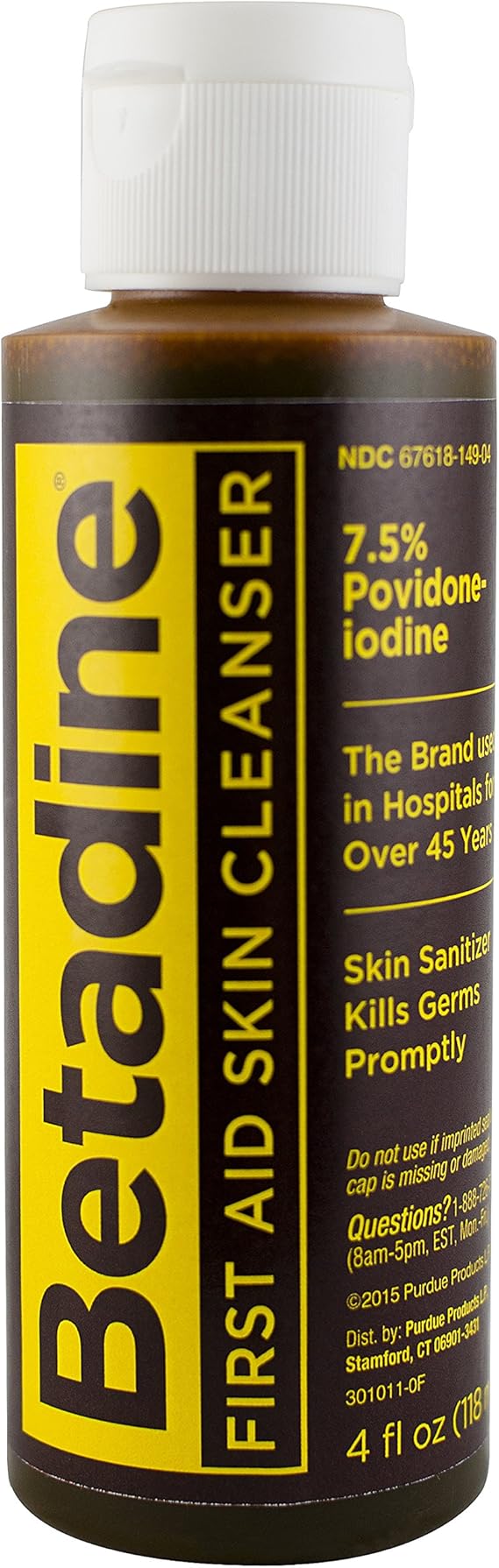 Betadine Skin Cleanser, 4 Ounces, Antiseptic Hand Wash