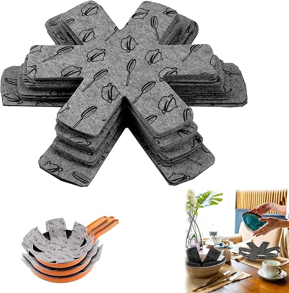 16pc Non-Slip Pan Separators - 4 Sizes, Saucepan Protectors Suitable For Cooking And Dining