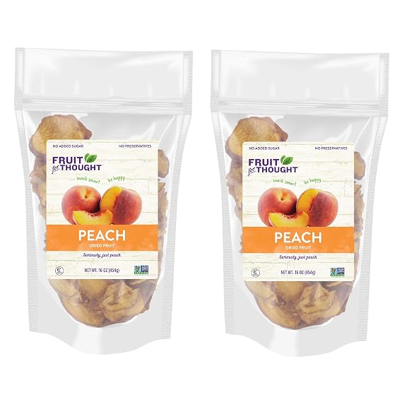 Fruit for Thought Dried Peaches, 16 Ounce Bags Pack of 2
