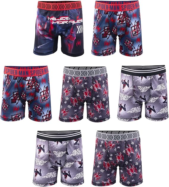 Exclusive 7-PK Athletic Boxer Briefs with Multiple Print Options sizes 4, 6, 8, 10,12