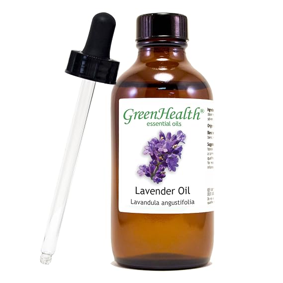 Lavender Essential Oil 100% Pure - 4oz with Glass Dropper - GreenHealth