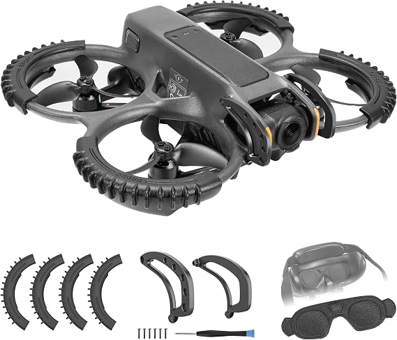 FPVtosky 3-IN-1 Avata 2 Accessories Bundle Kit, Avata 2 Gimbal Bumper Guard+Propeller Guard Protector+Goggles 3 Protective Cover, Fits DJI Avata 2 Drone and Goggle 3