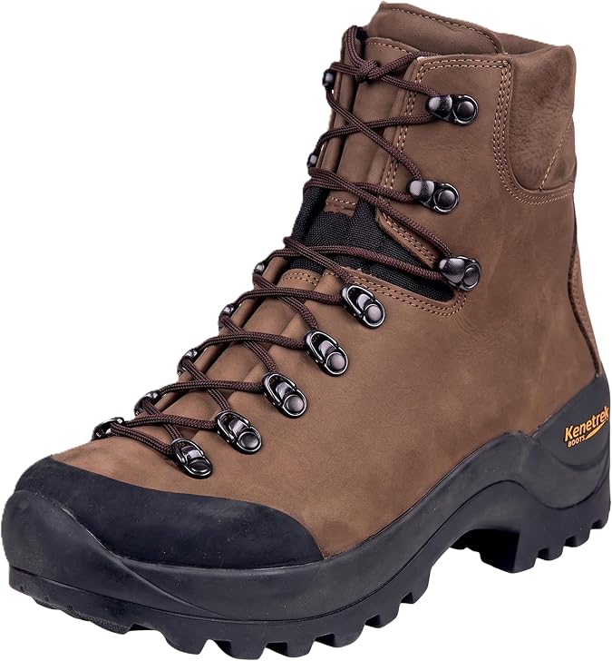 Kenetrek Men's Desert Guide Hiking Boots | 7" Tall, Leather Uppers, Non-Insulated, Extra Padded Soft Collars, Reinforced Rubber Sole