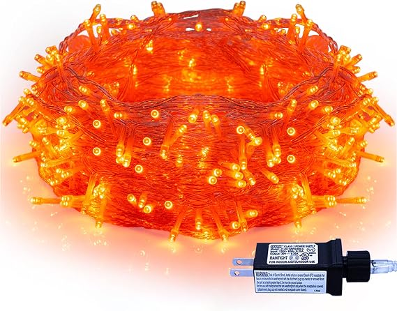 Halloween Indoor String Lights Orange - 320 LEDs 35m/115ft 8 Modes Memory Function End-to-End Plug in Outdoor Waterproof Fairy Twinkle Fall Tree Lights for Autumn/Thanksgiving Day/All Saints' Day