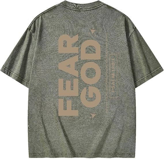 Graphic Tees Summer Women Men Cotton Novelty Oversized Crew Fear God Christian Washed T-Shirt