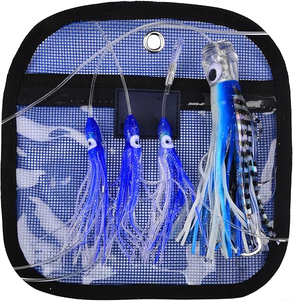 Squid Lure Soft Bait 6 inch with Tapered Silicone Skirt for Subtle Pulsation and Low Light Feeding Conditions (9inch blue)