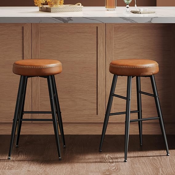 VASAGLE Bar Stools Set of 2, Kitchen Counter Stools, 24.8-Inch Tall