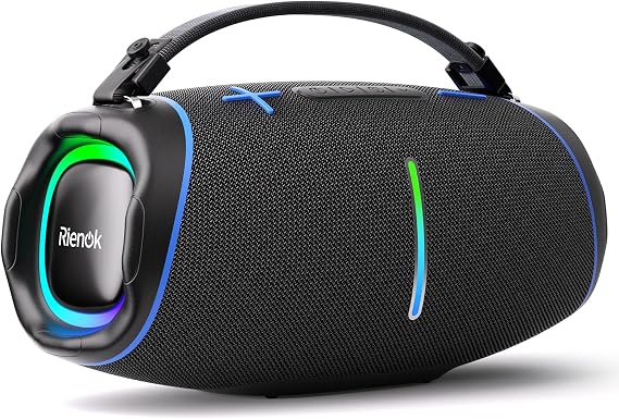 RIENOK Bluetooth Speaker 100W Outdoor Portable Speaker with Tweeter & Woofer 30H Playtimes IPX6 Waterproof AUX USB TF Card Up to 128G Dual Pairing HD Stereo Bluetooth 5.3 for Home Party Camping Garden