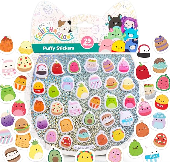 Horizon Group USA Puffy Stickers, Squishmallows, 29 Pieces