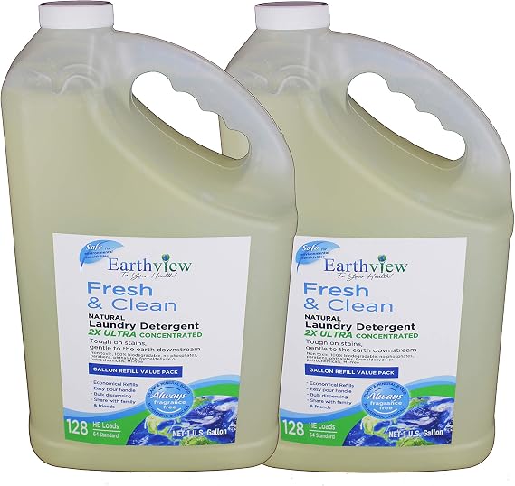 Laundry Detergent, Fragrance Free, 2 pk/ 128 oz- Designed for Environmental Sensitivities (MCS, EI, MI)