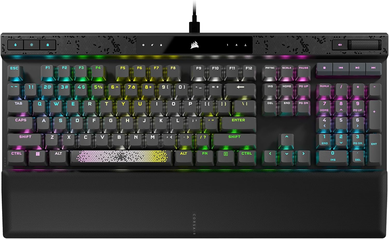 CORSAIR CH-910961G-JP K70 MAX RGB Magnetic Mechanical Gaming Keyboard, Rapid Trigger Function, Adjustable Stroke, Uses Exclusive MGX Switch, Detachable Type-C Cable, Dedicated Media Control, AXON Function, Aluminum Frame, Memory Foam Palm Rest