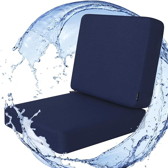 Favoyard Outdoor Deep Seat Cushion Set, 22 x 22 Inch, Blue