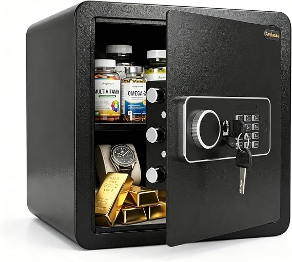 Steel Security Safe and Lock Box with Electronic Keypad