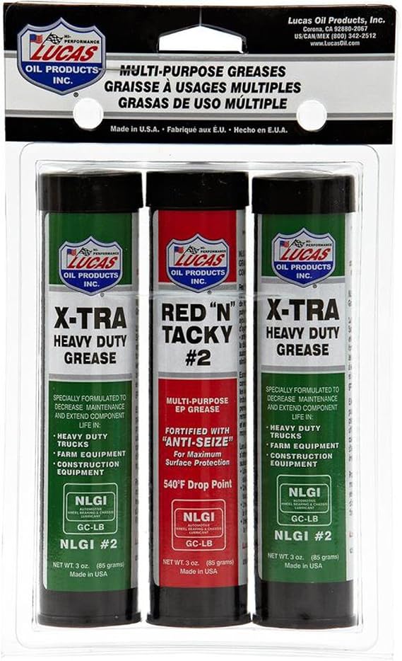 Lucas Oil Products 3-Count Grease Combo Pack Hardware Lubricants Effective Corrosion Protection Excellent Water Resistance