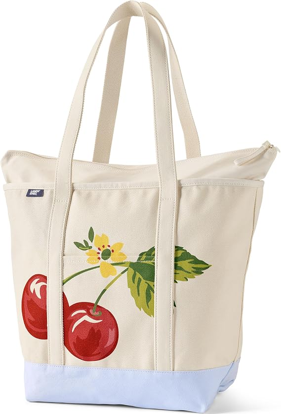 Lands' End Open Top Canvas Tote Bag