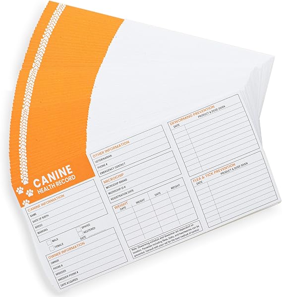 Good|Harbor Pet Supplies | (50 Pack) Premium Canine Health Record 6x4 Inch Booklets | Dog Vaccines Large Records - Puppy Shot Vaccination Brochure