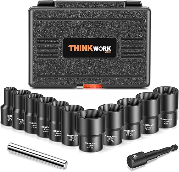 13-Piece Lug Nut Removal Tool, 1/2" Drive Wheel Lock Removal Kit