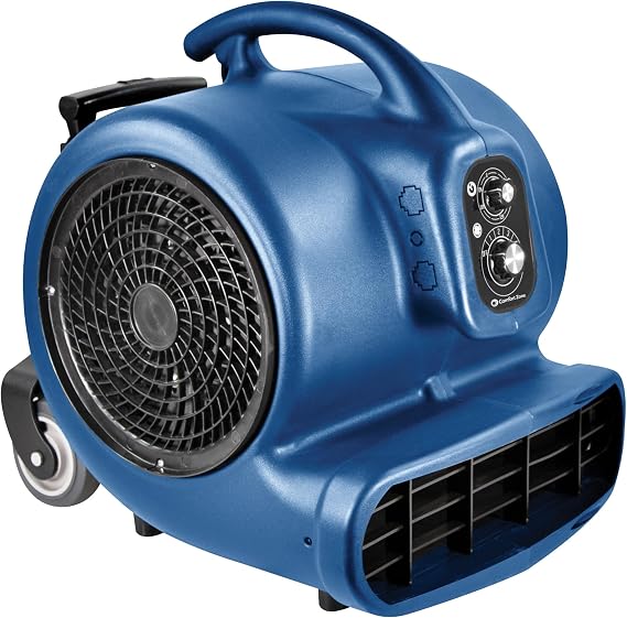 Nexair 1HP Stackable High-Velocity Industrial Carpet Dryer 3 Speed, Air mover blower with Auto Shut-off Timer, Adjustable Floor drying fan, Dries Cools and Ventilates Attic Spaces, Work Areas, Garages