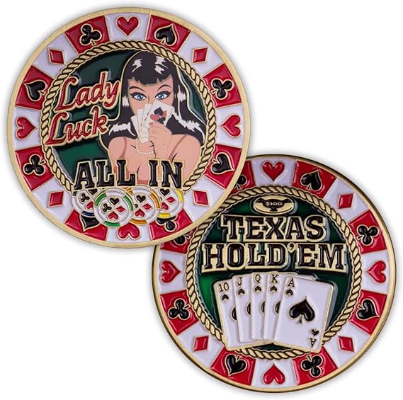 Coins For Anything, Inc Texas Hold 'Em Lady Luck Card Guard Coin