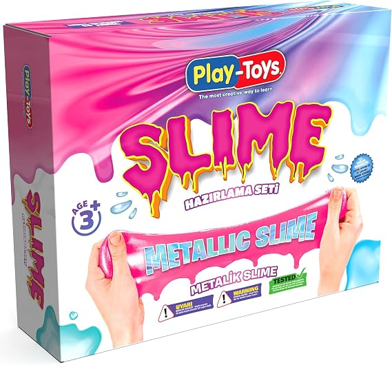 PLAYTOYS DIY Slime Preparation Set, Metallic Glossy Slime Kit, STEM Supported Sensory and Creative Toy, For Children 3+ Years Old
