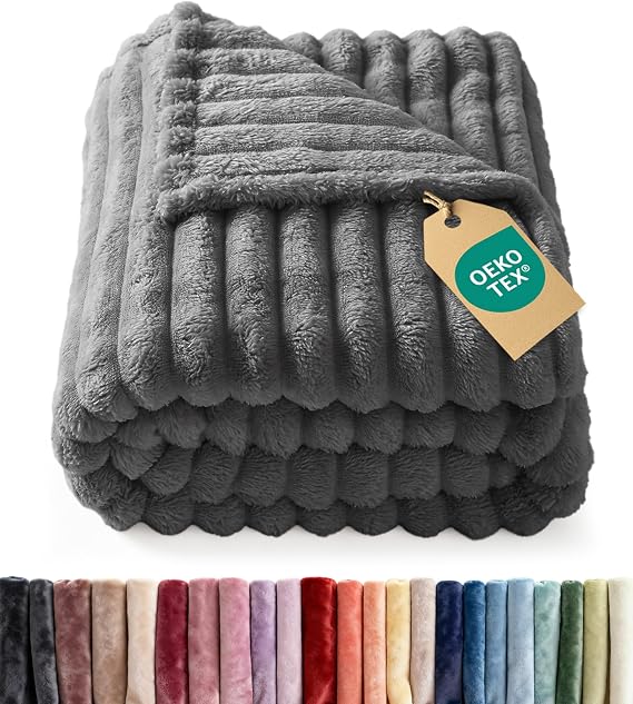 Super Soft Fleece Blanket King - Fleece Throw Blanket - 90x108, Dark Grey