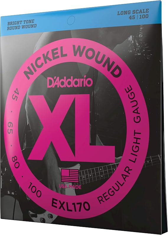 D'Addario ダダリオ Long Scale Nickel Bass Guitar Strings .045-.100 EXL170 Domestic Regular Product