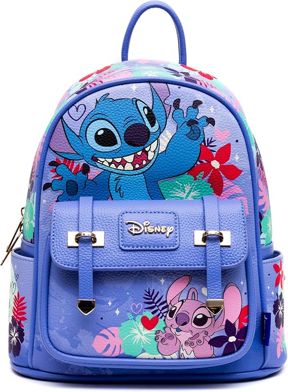 Wondapop Stitch and Angel 11" Vegan Leather Fashion Mini Backpack