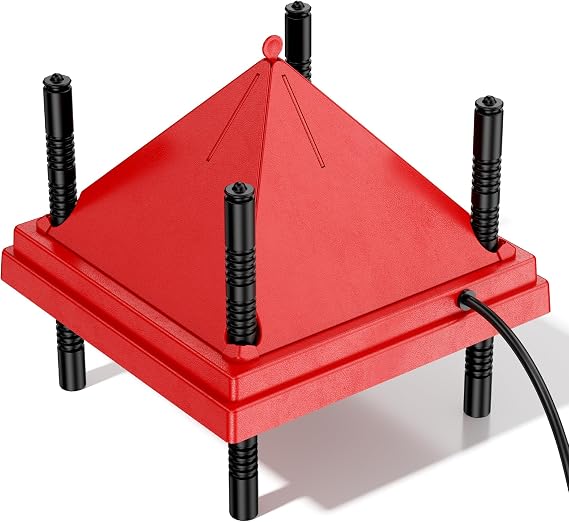 Chick Brooder Heater with Anti-Roost Cone & Constant Temp Red 10" x 10"