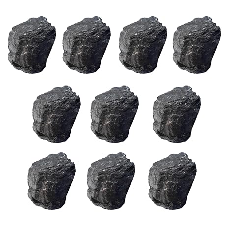 10PCS Raw Anthracite Coal Specimens - High-Carbon Fossil Fuel Rock for Collection & Educational Use